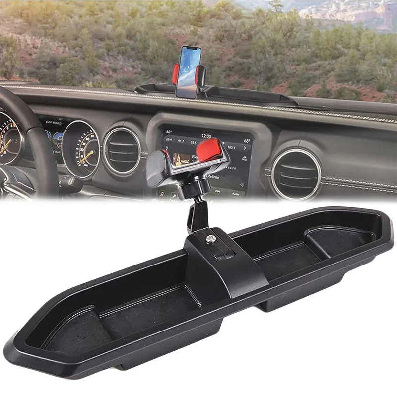 

Крепление для телефона, совместимое с Jeep Wrangler 2018-2023 JL JLU 2020-2023 Gladiator JT Dash Tray, держатель для телефона с ящиком для хранения