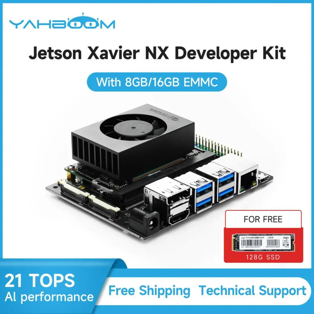 

Комплект разработчика Jetson Xavier NX, версия 16G eMMC с основным модулем, программирование Python с искусственным интеллектом и твердотельным накопителем NVMe 128G