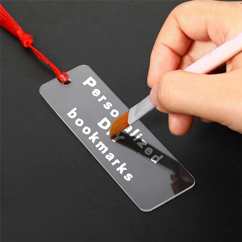 

90 Pieces Blank Acrylic Bookmark Acrylic DIY Bookmark Unfinished Acrylic Book Markers Ornaments And 90 Colorful Tassels