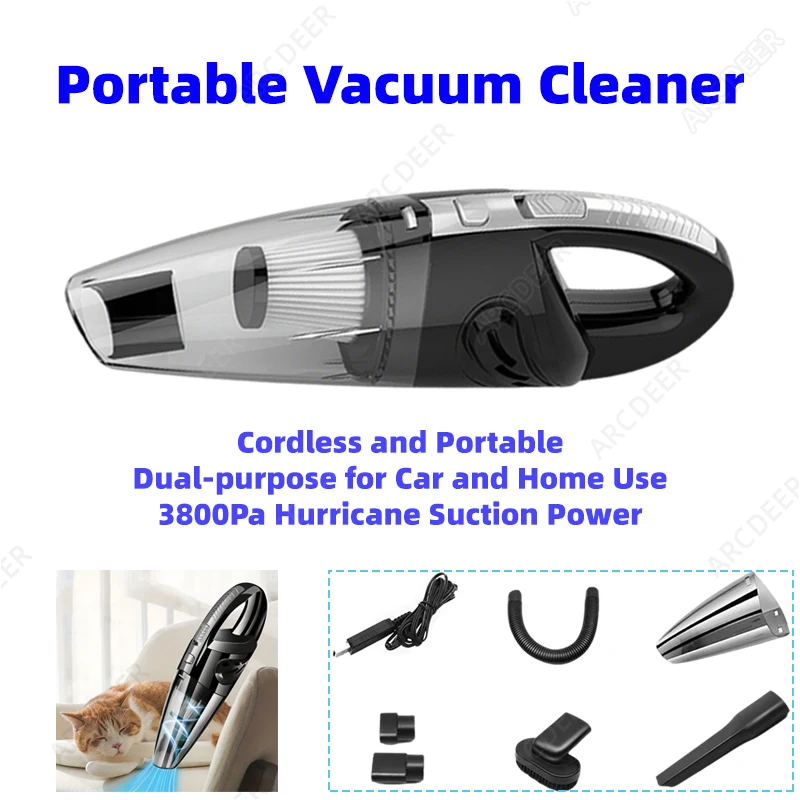 

Wireless Handheld Vacuum Cleaner for Pet Hair Portable Rechargeable Powerful Cyclonic Suction Quick Charge Home Cleaning Tools