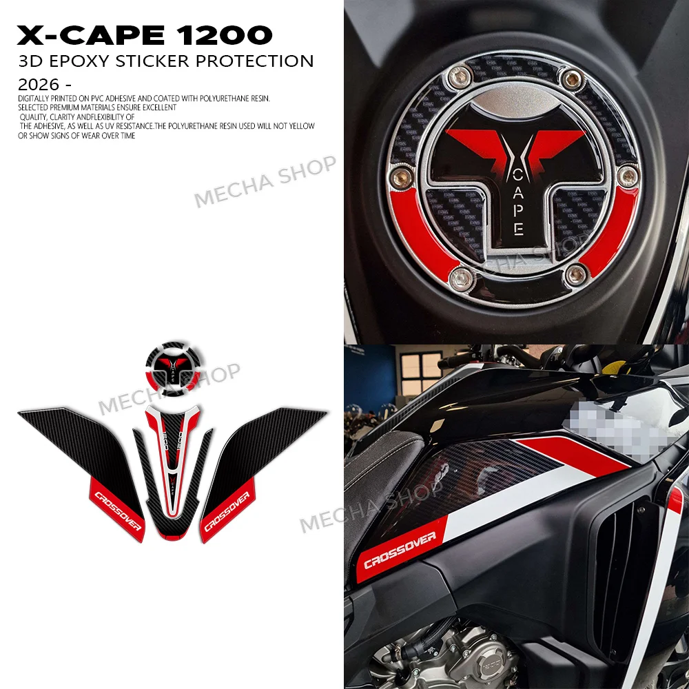 

3D Sticker Tank Kit For Morini X-Cape 1200 2026 3D Sticker Kit Protective Fuel Tank Cap Decal