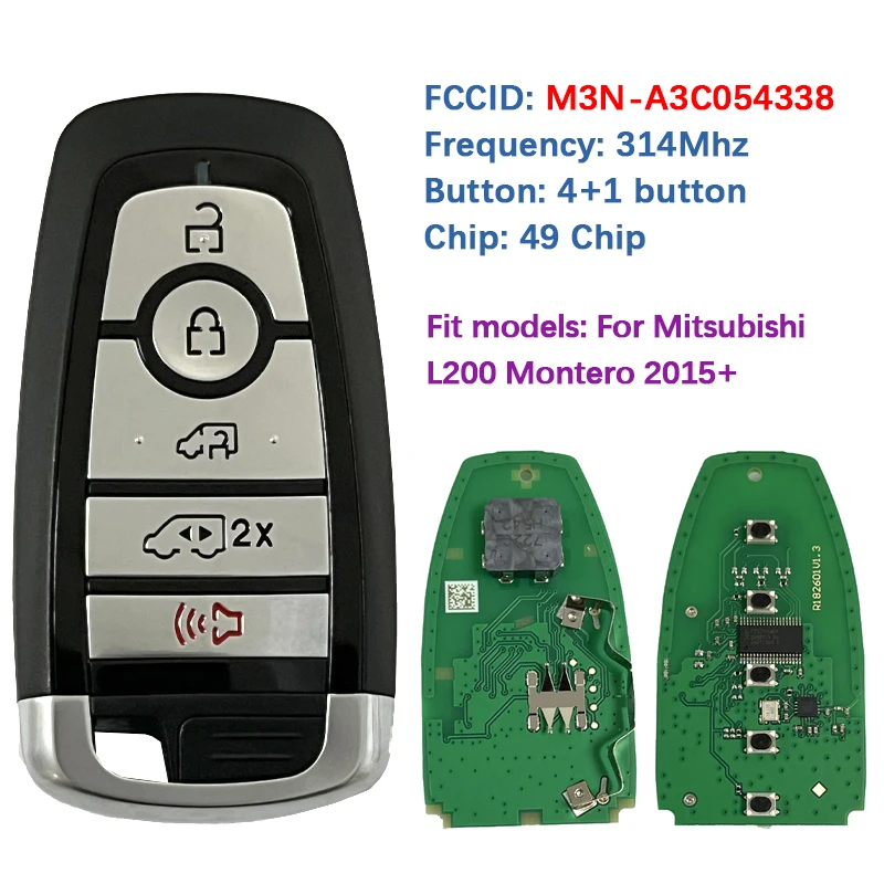 CN018156 Aftermarket 5 button Remote 49 Chip 314mhz PN M3N-A3C054338 164-R8326 NK4T-15K601-AD For Ford Transit Connect 2020-2023