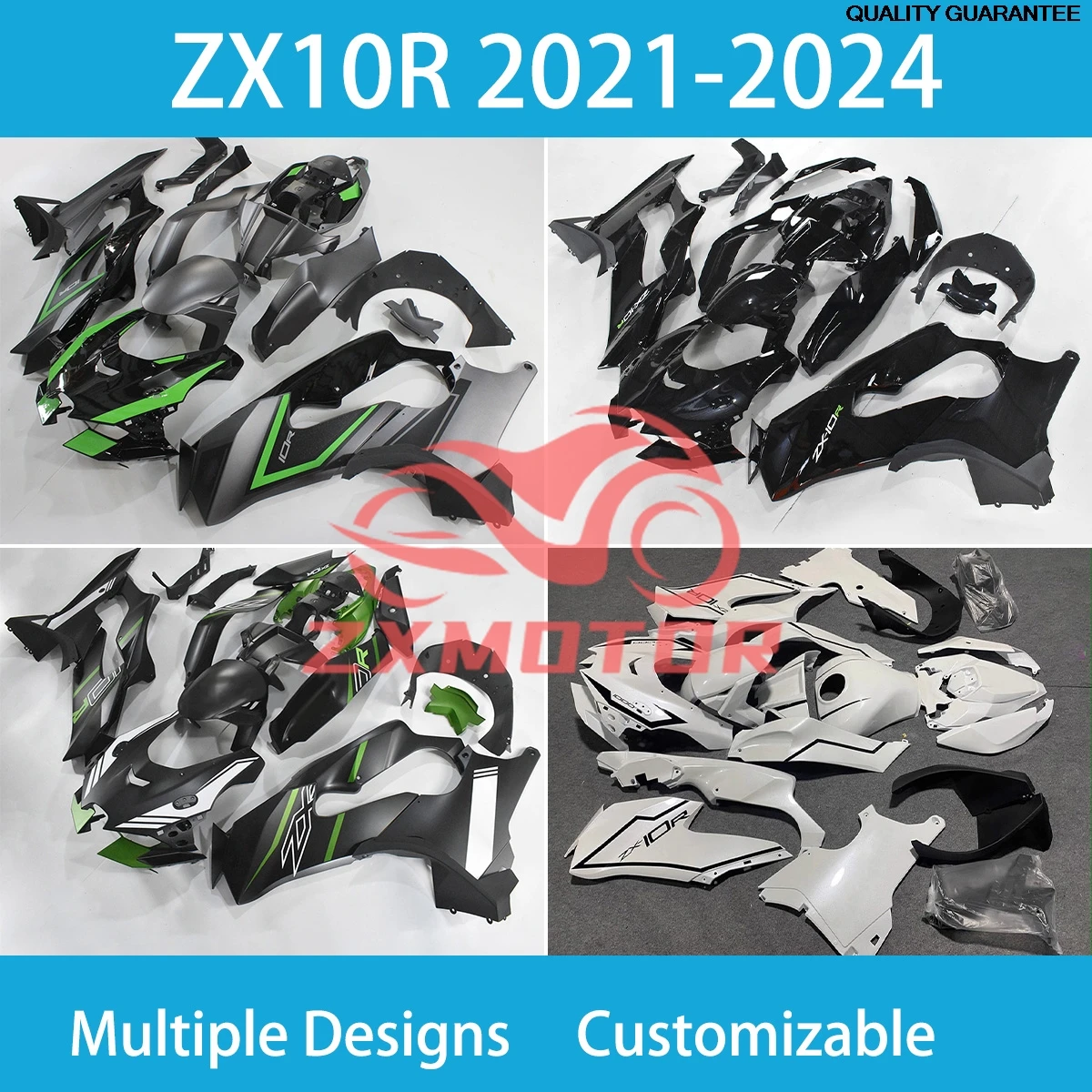 

Подходит для Kawasaki ZX10R 2021 2022 2023 2024, 100% комплект обтекателей ZX-10R 21 22 23 24, настраиваемые обтекатели из АБС-пластика для мотоцикла