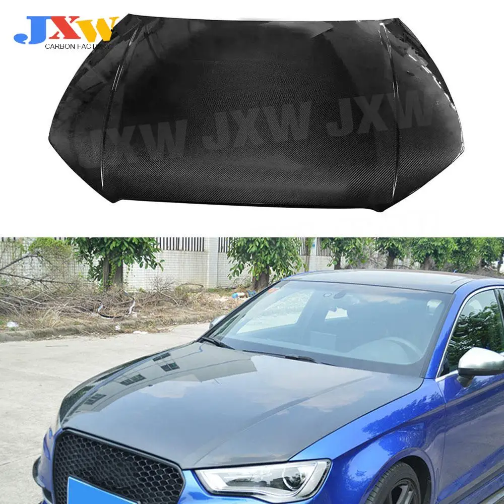 

Carbon Fiber Front Engine Hood Vent Cover For Audi A3 S3 2013 2014 2015 2016 2017 2018 Car Bonnet Hood Cap FRP