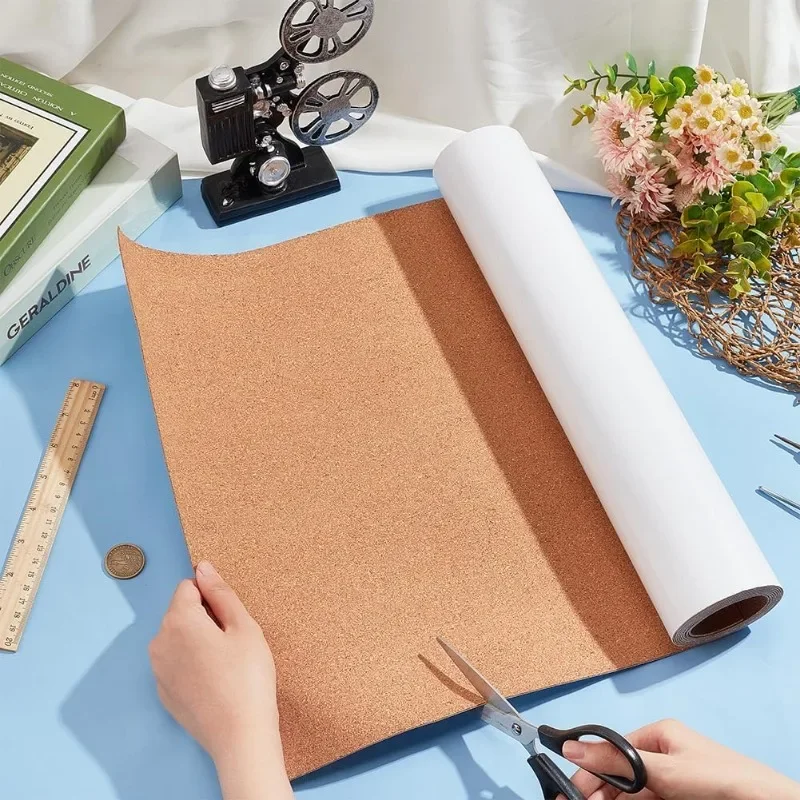 78x16 Inch Self-Adhesive Cork Roll 1mm Thick Backed Cork Boards Mat Strong Self-Adhesive Corkboard for Wall Furnitures