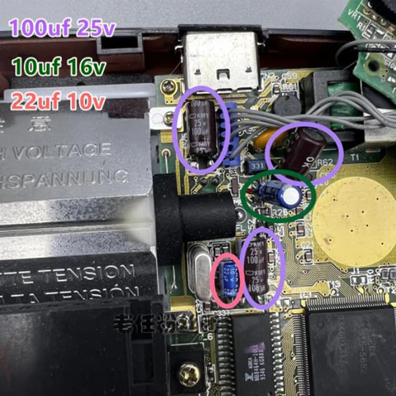 Capacitors For Sega Game Gear Gg Motherboard Capacitors Repair Replacement