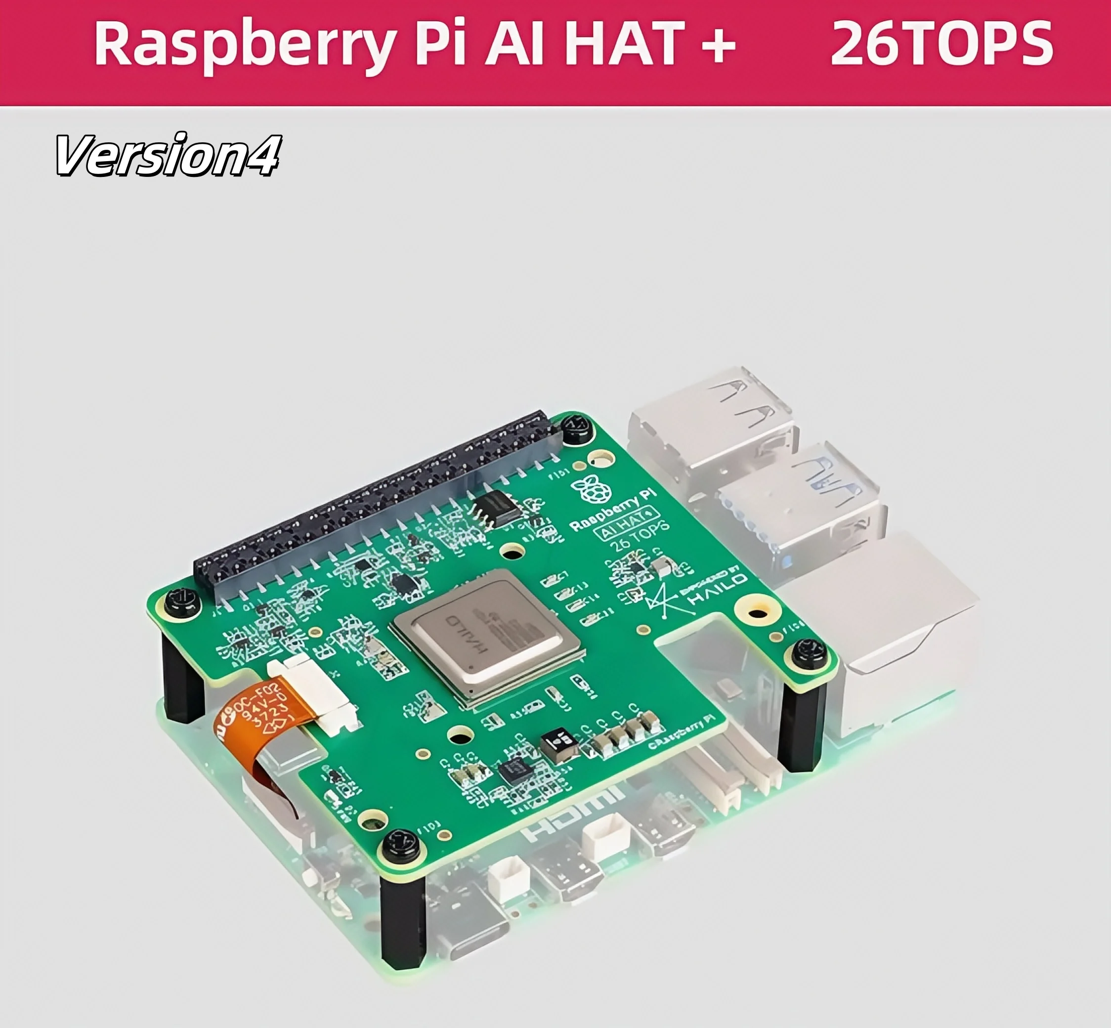 Raspberry Pi 5 AI Kit Artificial Intelligence Kit M.2 HAT+