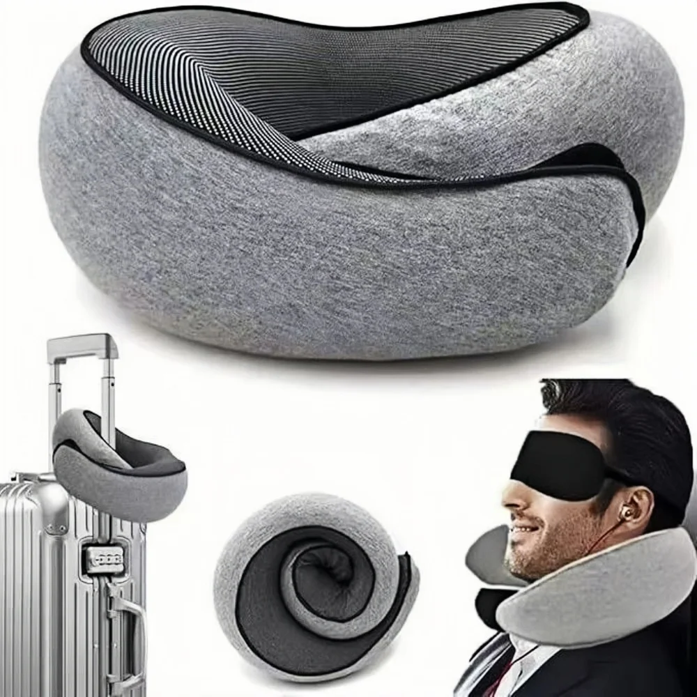 

Memory Foam Neck Pillow Cervical Vertebra Travel Portable Noon Break Aircraft U Type Of Pillow Sleep Camping Pillow Carry Bag