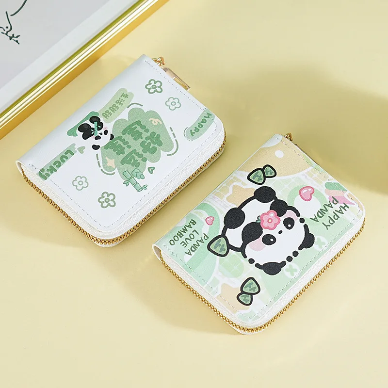 Cute Panda Accordion Wallet, Multi-slots Large Capacity Portable Coin Purse for Students, Traditional Chinese Style Design