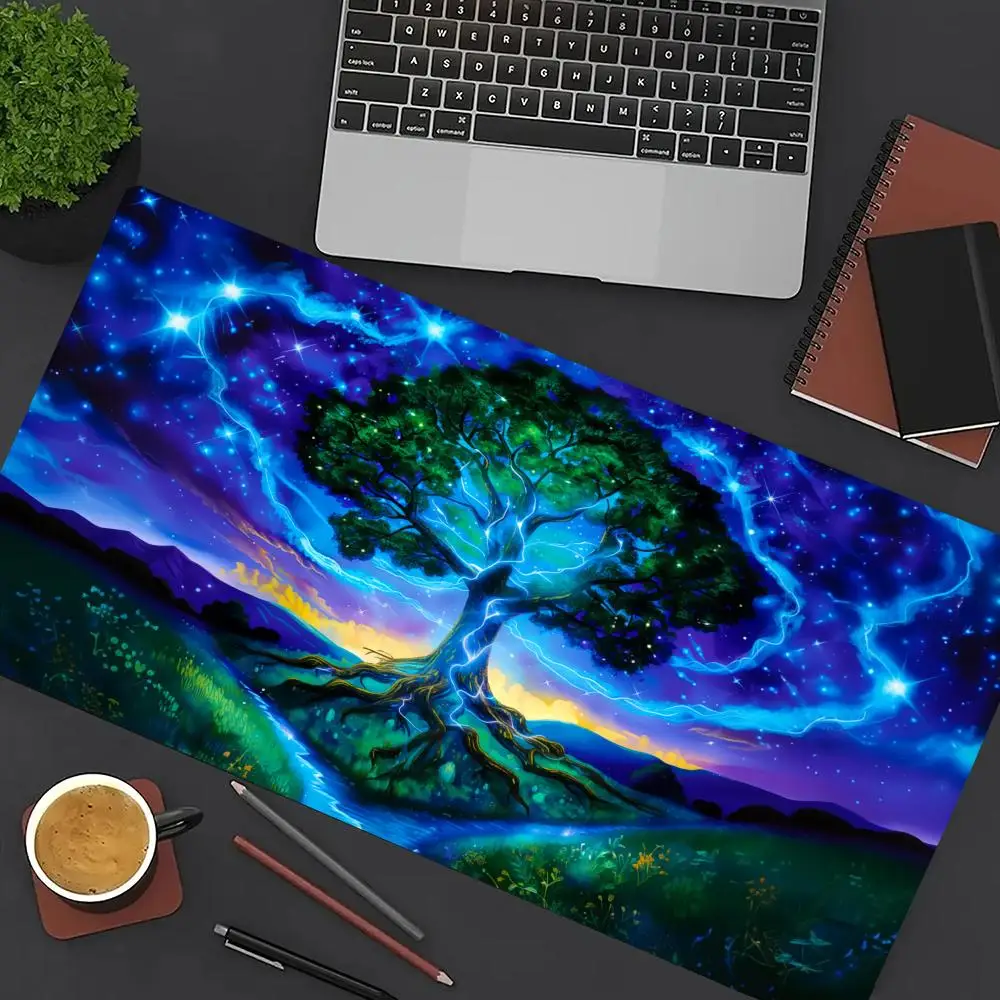 

Волшебное светящееся дерево Волшебный игровой коврик для вечеринок Прочная резина для игр MTG и TCG 35X60 см Коврик для мыши Офисные настольные коврики Дружественный дизайн