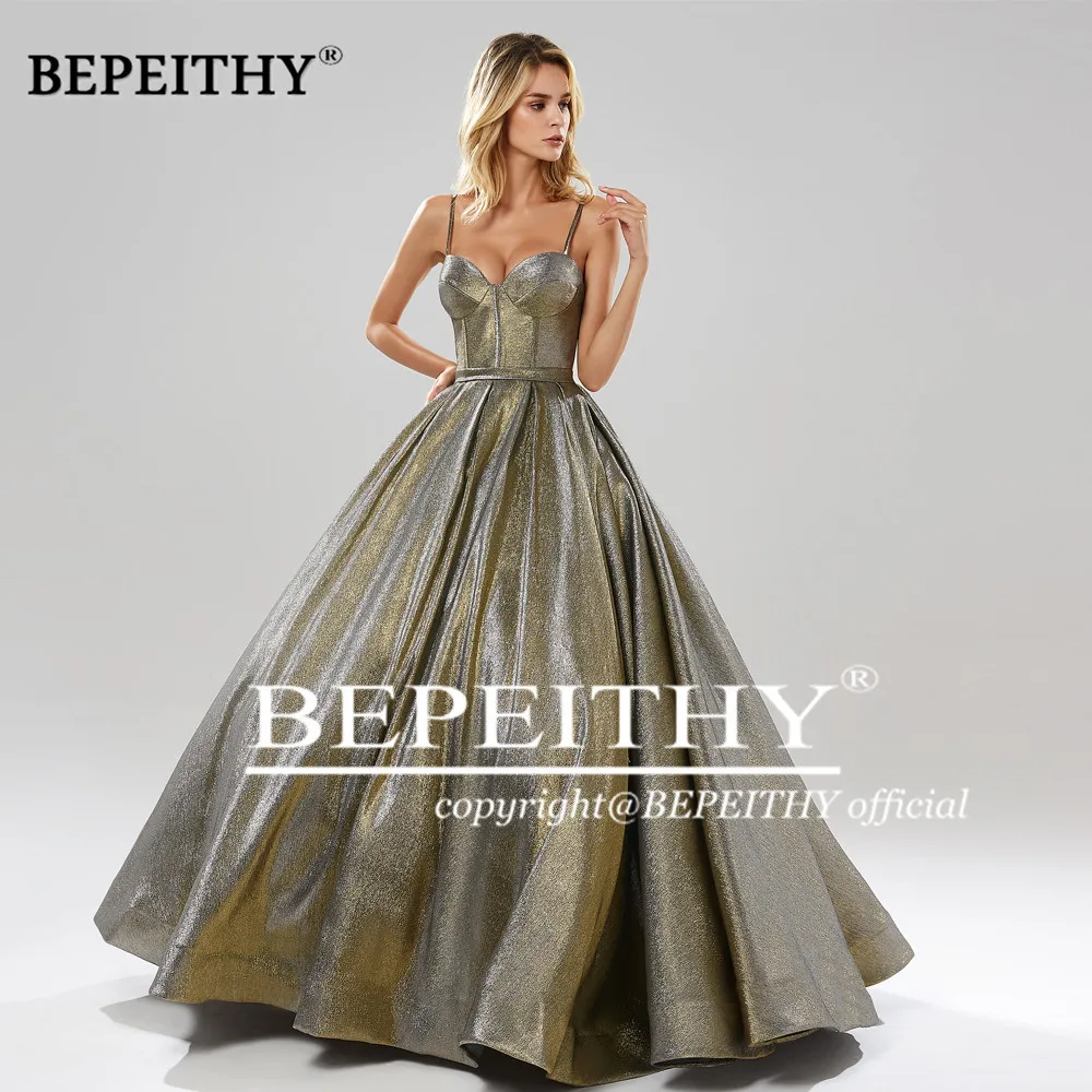 BEPEITHY Người Yêu Bầu Sparkle Dài Dạ Hội Chính Thức Áo Dây Đầm Vestido De Festa 2022 Lấp Lánh Vintage Quần Sịp Đùi Thông Hơi