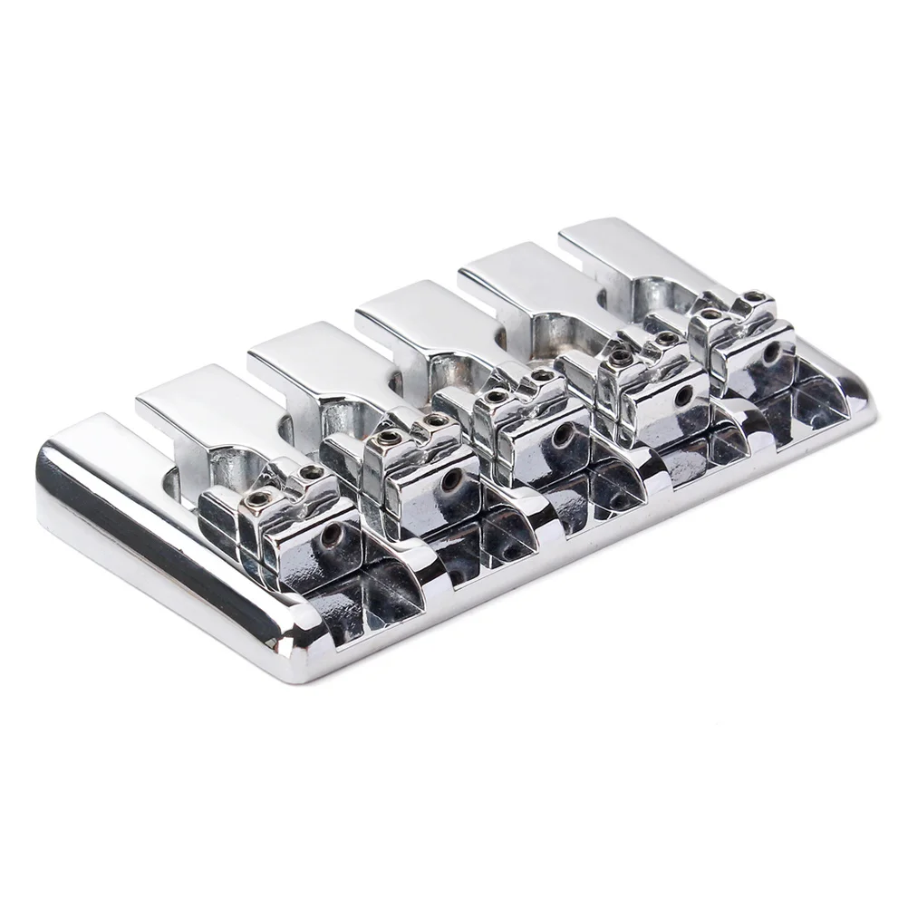 

1Set 5 String Metal Saddle Bridge for Ukulele Bass Guitar Replacement Precisely Slotted Pre-Drilled Vintage Style Strain Plate