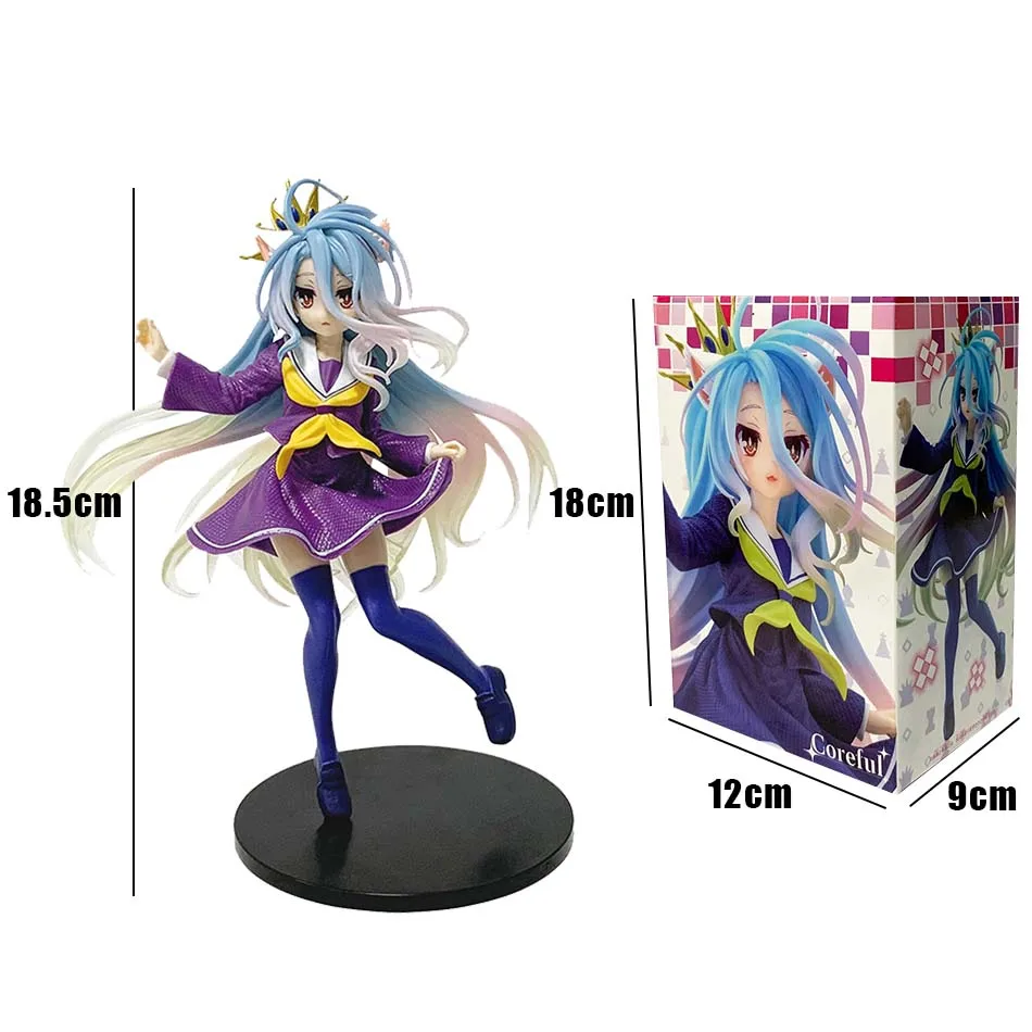 ฟิกเกอร์อนิเมะ No Game No Life สีขาว ขนาด 19 ซม.  โมเดล PVC ของสะสม ของเล่นสะสม ของขวัญ