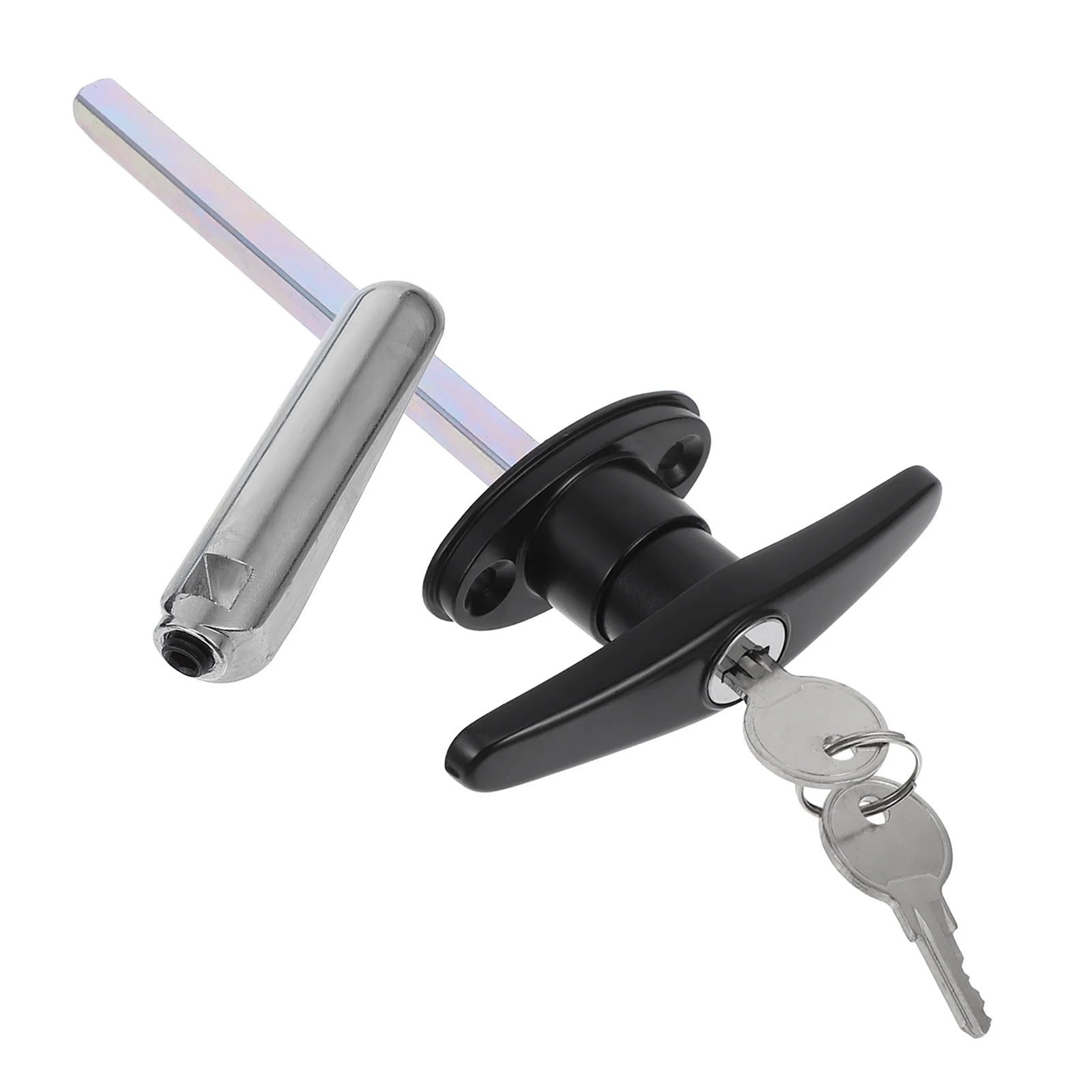 

Zinc Alloy T Handle Lock Set for Barn Door Garage Gate Sliding Door Lockable Handle with Key Security Fixtures