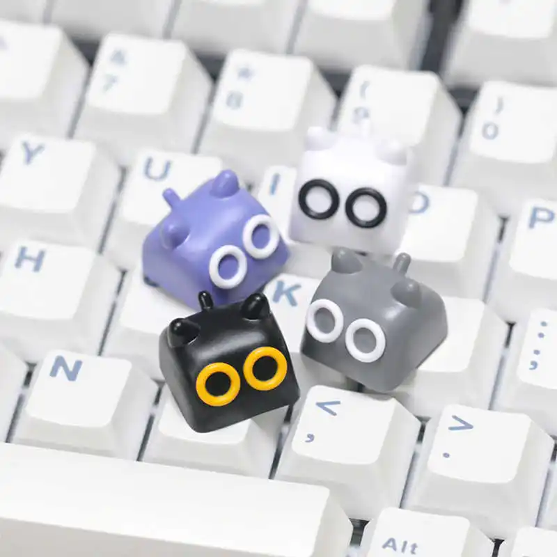 Cute Cartoon Cat Theme Keycaps Original Resin MX Switches Keycaps For  Mechanical Keyboard Accessories Gifts - Image 2