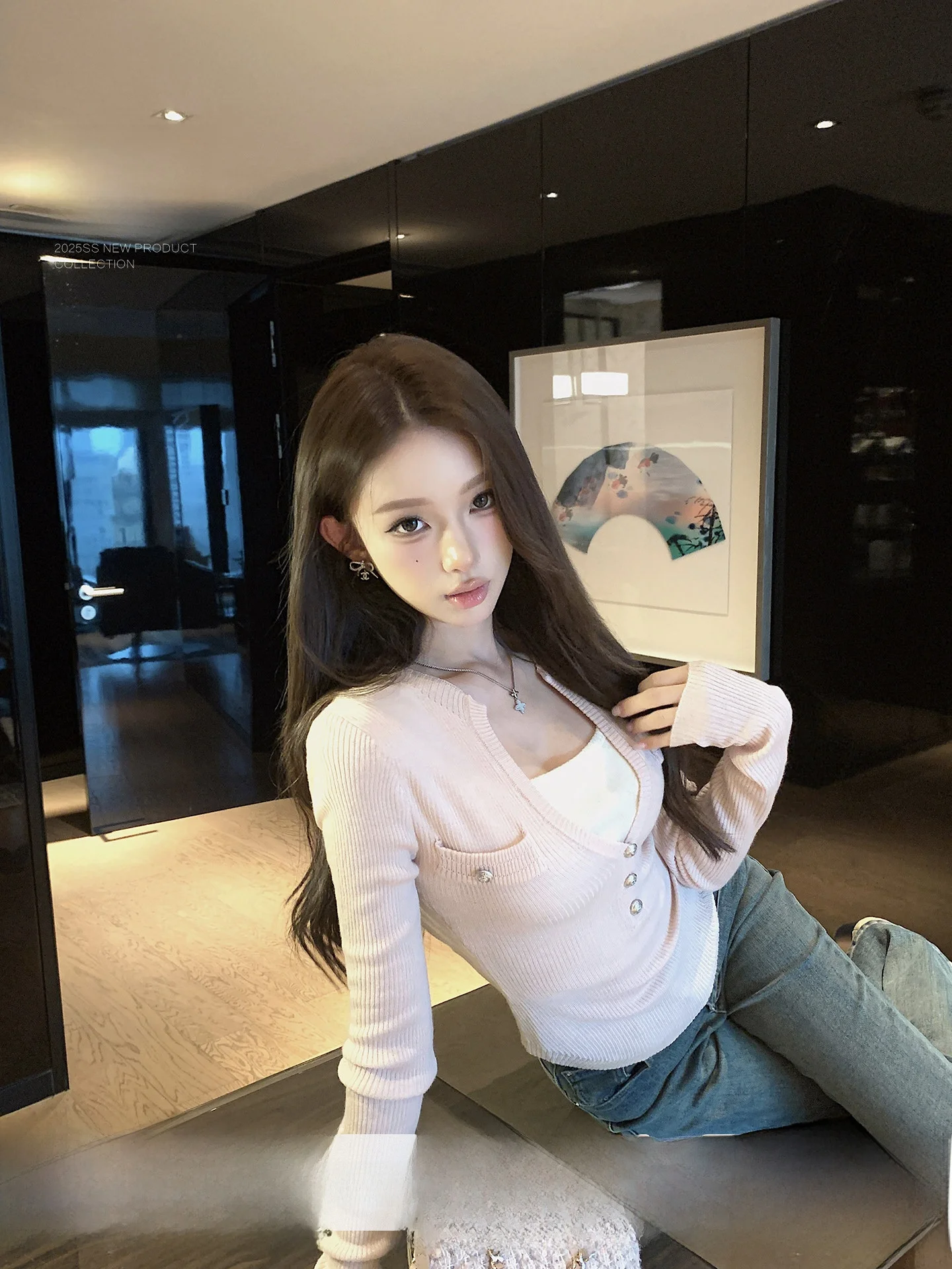 

Qiu Rouyao Layered Knitted Top Women's Slim Fit Autumn Winter Faion Small Fraance Sle Long Sve Knitwear
