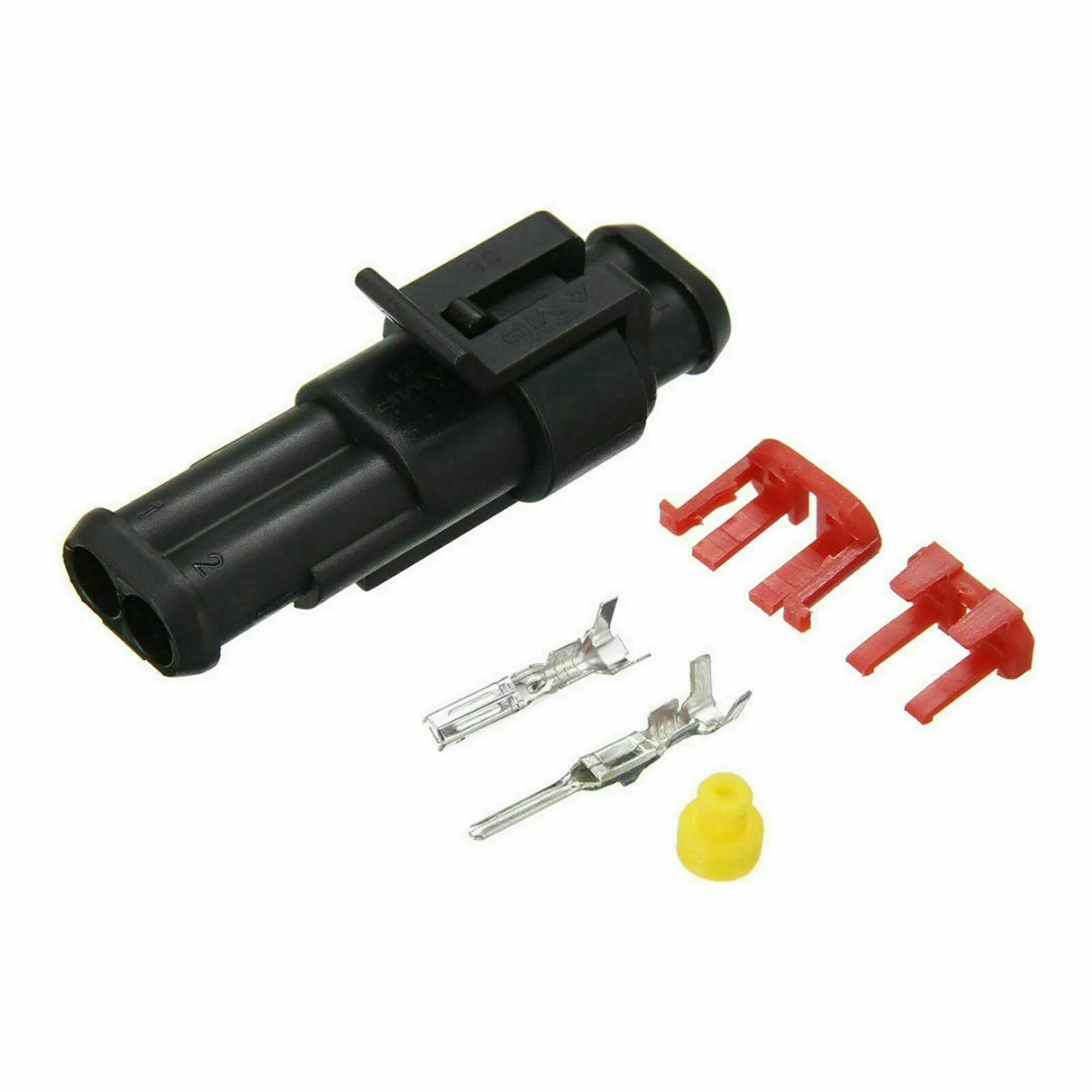 

10 Pack 2 Pin Automotive Electrical Connector Set with Wire for Cars Motorcycles Trucks Boats Marine Applications