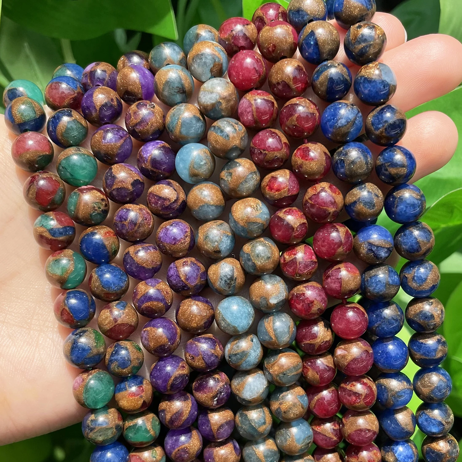 

Natural Cloisonne Stone Beads Multicolor Loose Round Spacer Beads for Jewelry Making Needlework Diy Charm Bracelet 15'' 4-12mm