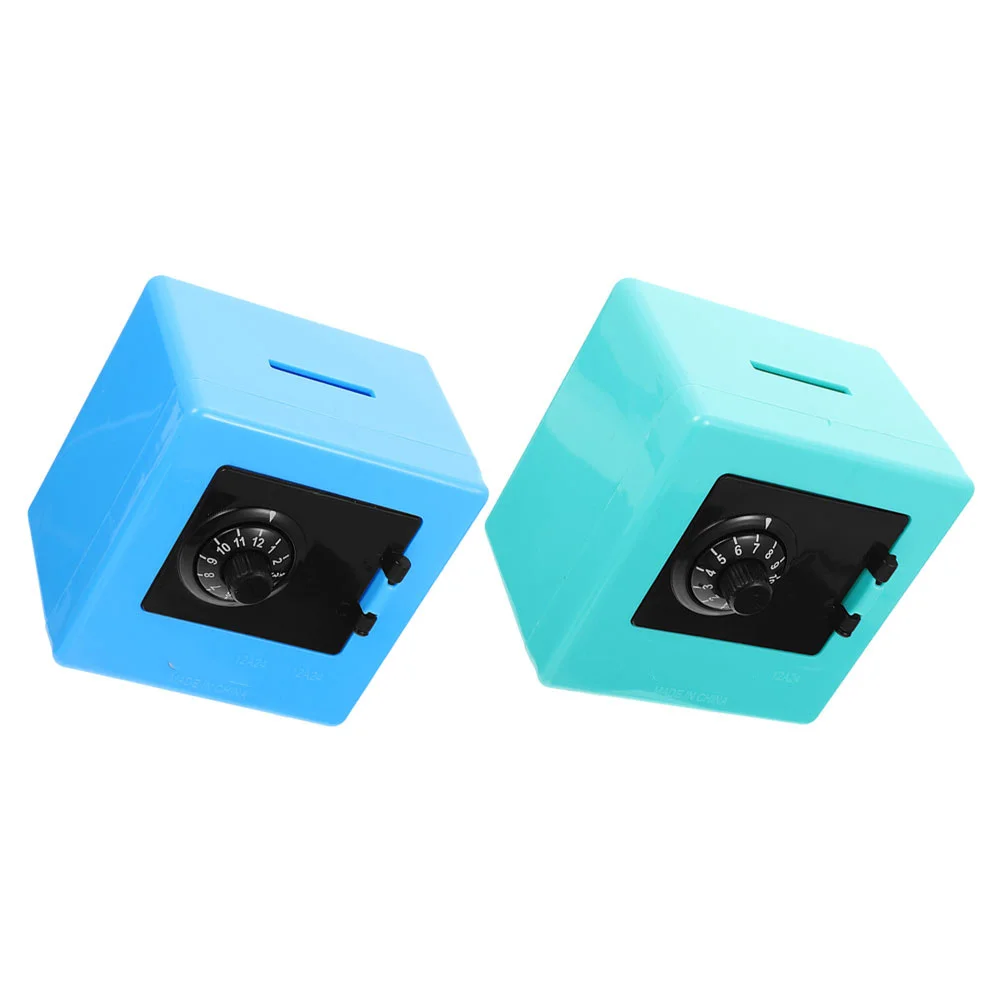 2 Pcs 's Safe Cash Container Coin Counting Bank Mini for Savings Real Money