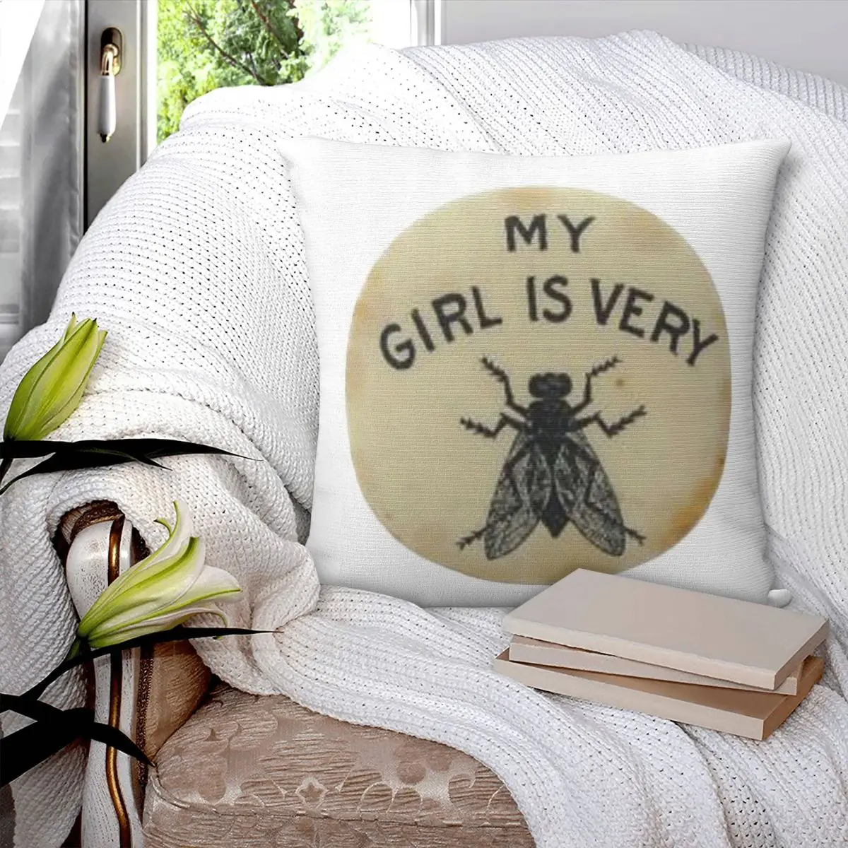 My Girl Is Very Fly Square Pillowcase Pillow Cover Polyester Cushion Zip Decorative Comfort Throw Pillow for Home Car