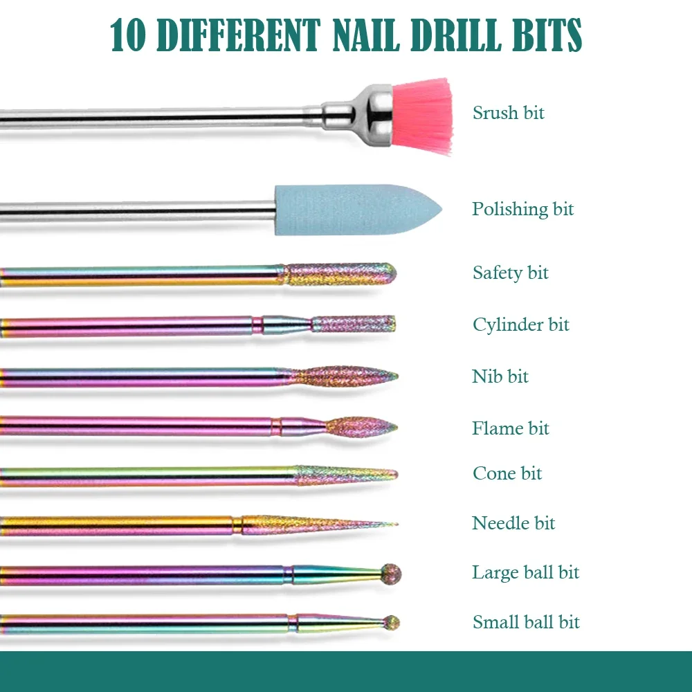 Nailpop Nail Drill Bits For Electric Drill Manicure Machine Accessory Equipment Milling Cutter Nail Files Remove Gel Tools