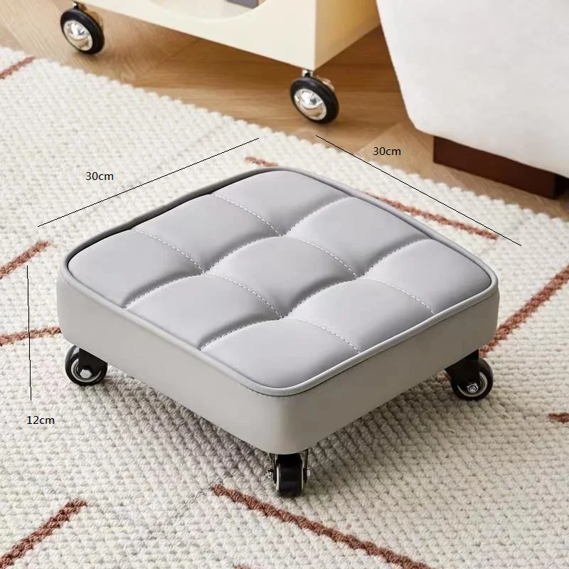 Household Rotatable Stool Pulley Low Stool With Universal Wheel Living Room Multifunctional Bench Bedroom Rotatable Low Stool