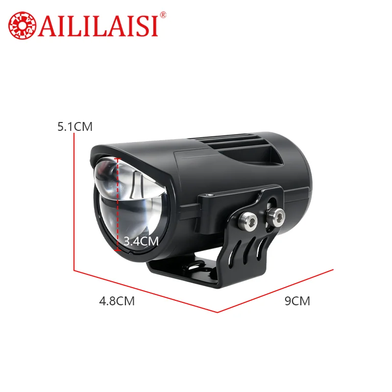 45W Motorcycle Spotlight Bi LED Projector Lens Fog Light Dual Color Auxiliary Driving Lamp Universal for Motorbike Car SUV Truck