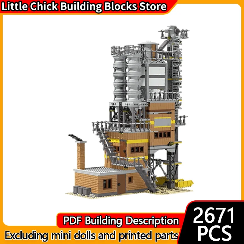 

City Street View Model MOC Building Bricks Concrete Mix Plant Modular Technology Children Holiday Gifts Assemble Toys Suit