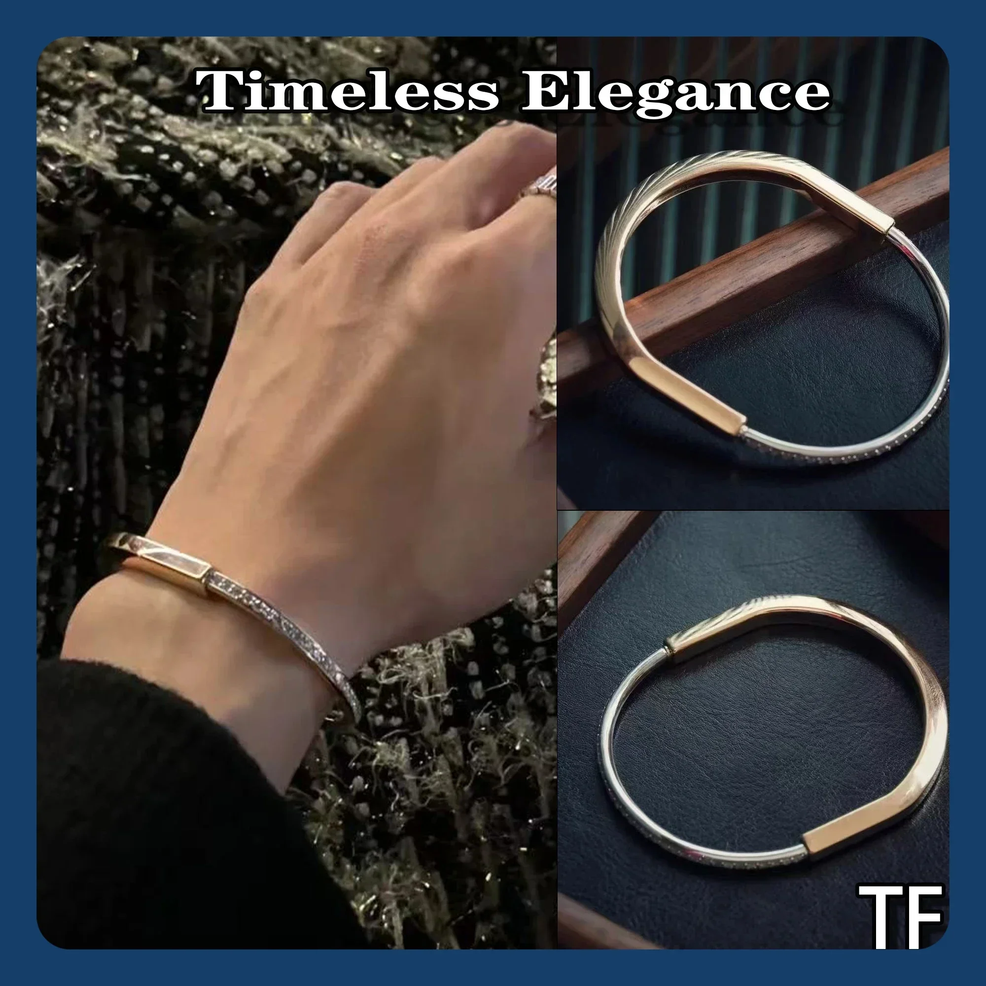 

Минималистичный роскошный современный браслет из чистого серебра 925 пробы с замком Тиффани для повседневного повседневного женского модных аксессуаров высокого класса