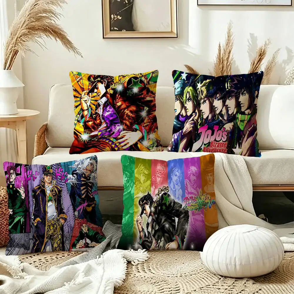 Anime J-JoJo's Bizarre Adventure Pillow Cushion Cover Pillowcase Living Room Sofa Home Decor Customized