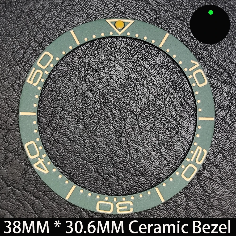Schräge 38mm * 30,6mm Keramik/Aluminium Blau Leuchtende Lünette GMT und Taucheruhr-Einsatz Passend für 40mm Uhrengehäuse Ersatz-Uhrenteil – Detail 25