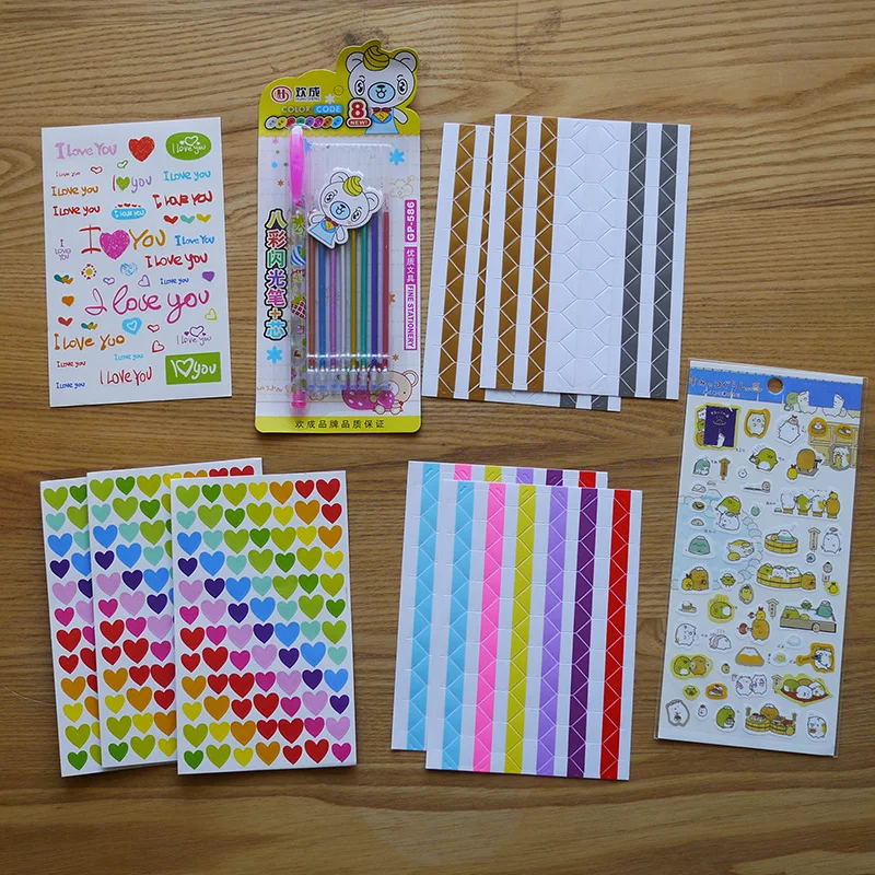 kit-de-Album-de-fotos-hecho-a-mano-facil-de-usar-adhesivos-boligrafo-fluorescente-juego-combinado-regalo-creativo-articu