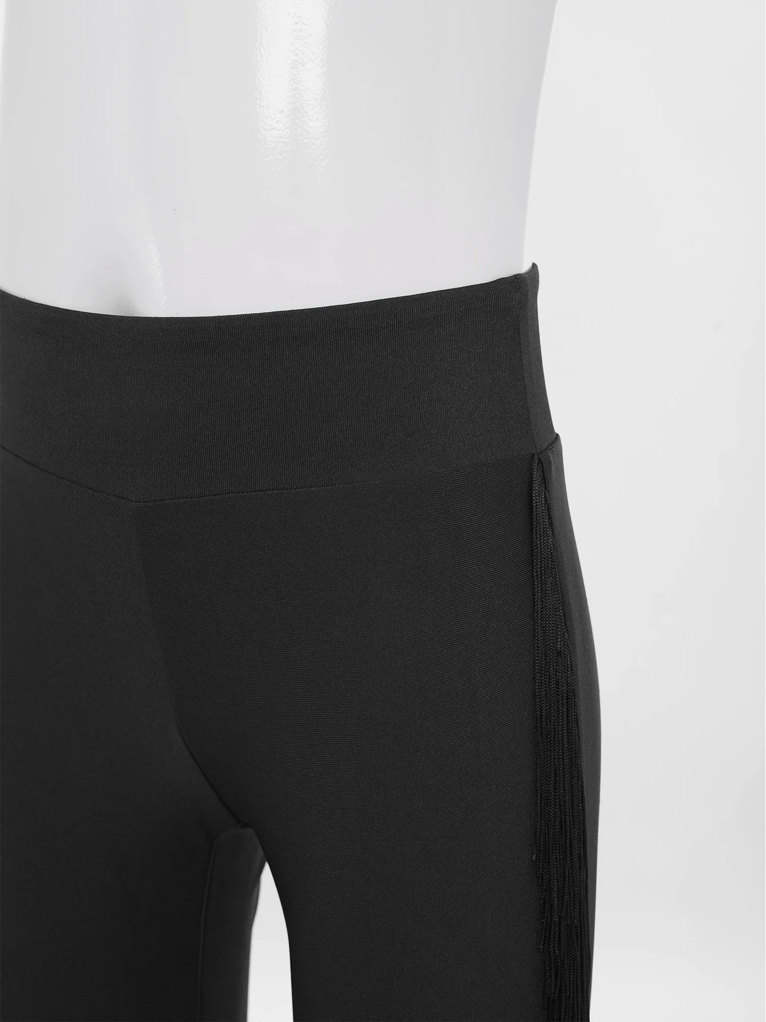 어린이 소년 라틴 댄스 바지와 Tassels 벨 바닥 바지 탄성 허리 차차 룸바 댄스 공연 의상