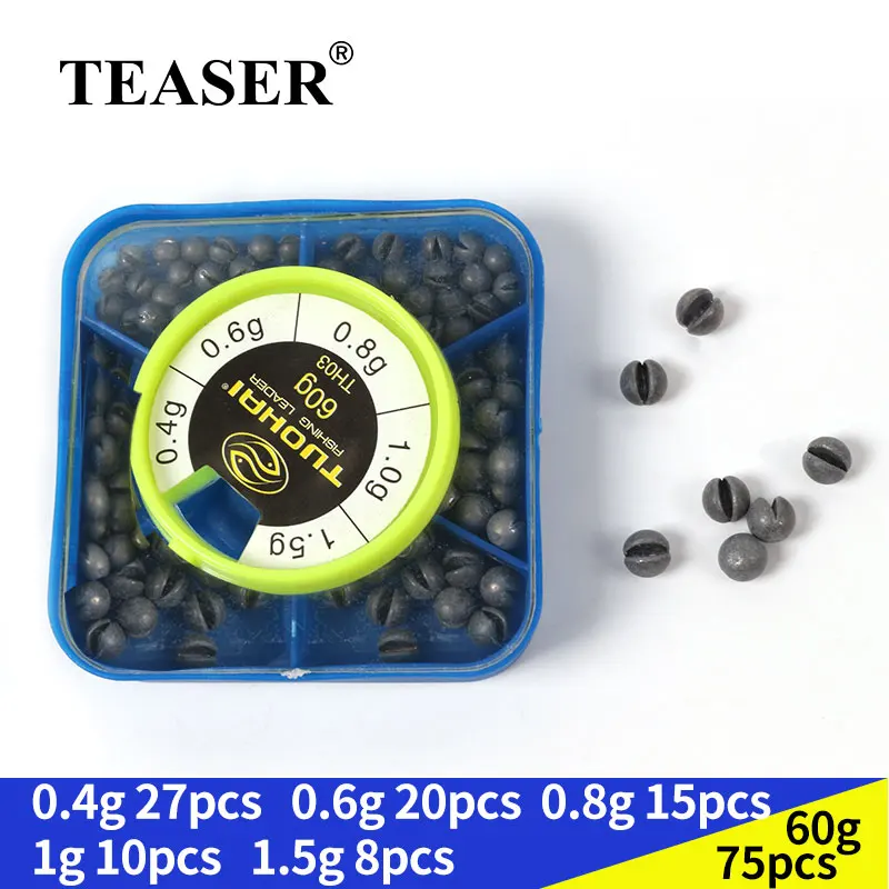 

TEASER Fishing Supplies Of Explosion Open Bite Metal Sinkers Fish Accessories Split Shot Box High Quality Camping Tool