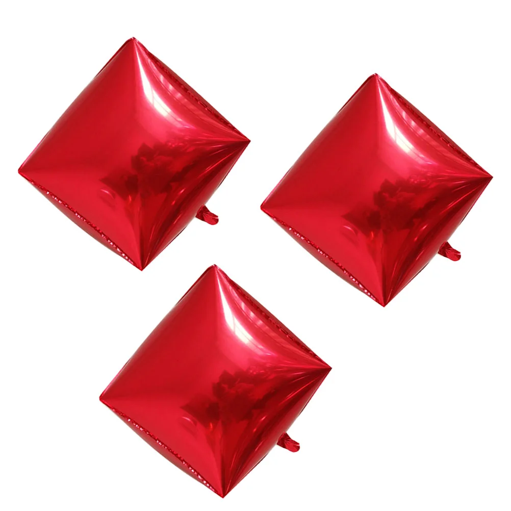 

3pcs Aluminum Film Balloon 4D Square Cube Foil Party Supplies Birthday Festival Wedding Kids Decor Balloons Accessories