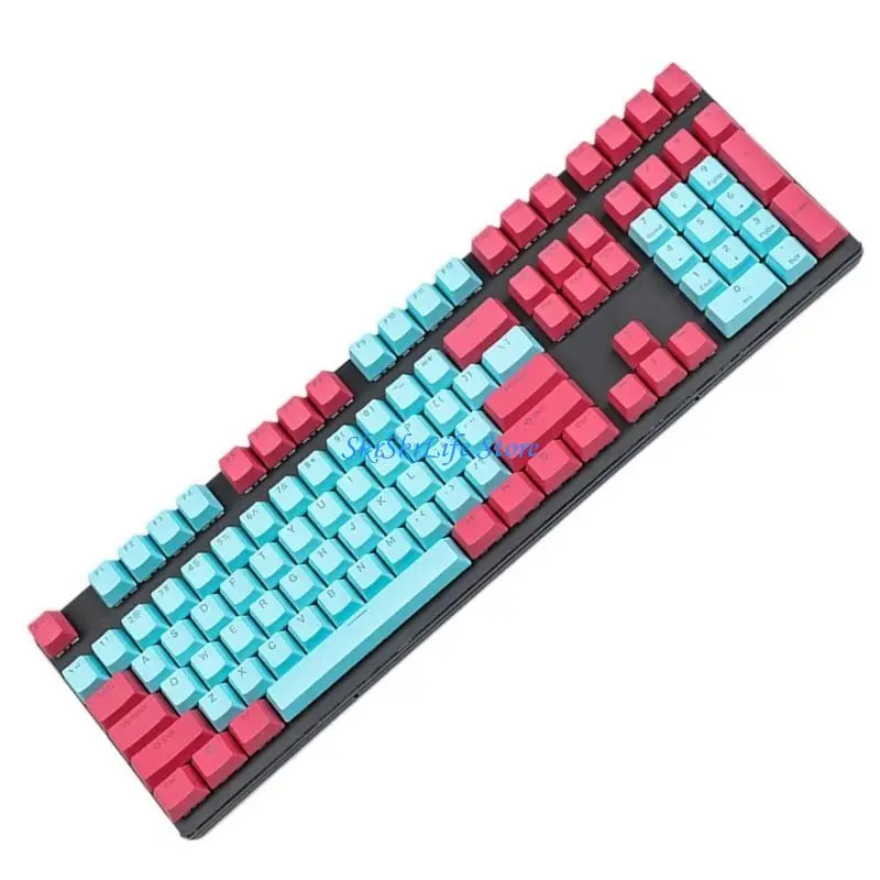 

E65E Double Shot Backlit Keycaps OEM Height Top Engraving Red Blue Color for 108 104 Mechanical Keyboards Keycap