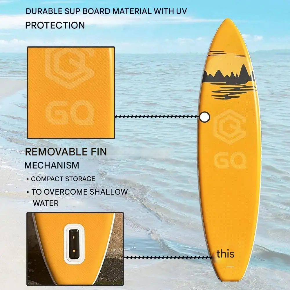 لوح SUP قابل للنفخ GQ DP BOARD SUP للسباحة وركوب الأمواج مع مضخة ومجداف ومقود أمان