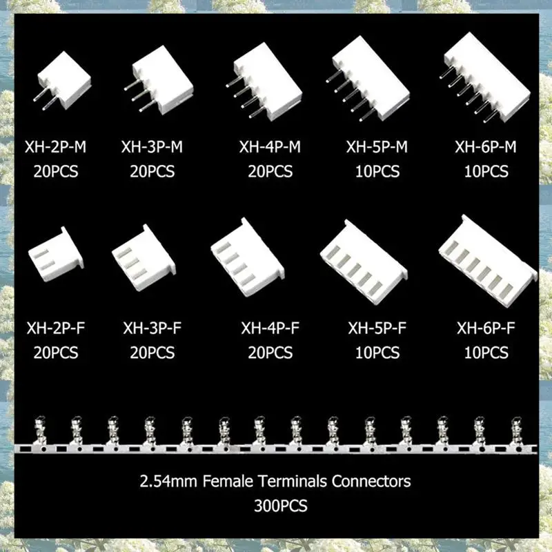 

Best Of 2025-1840Pcs 2.54Mm JST-XH Connector Kit With 2.54Mm Female Pin Header And 2/3/4/5/6 Pin Housing Connector Adapter Plug