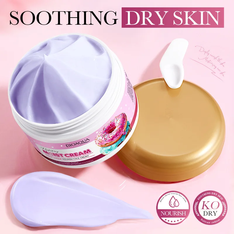 Crème visage Donut 100g - Formule riche hydratante et apaisante, hydratante et nourrissante pour peaux sèches, texture douce et légère