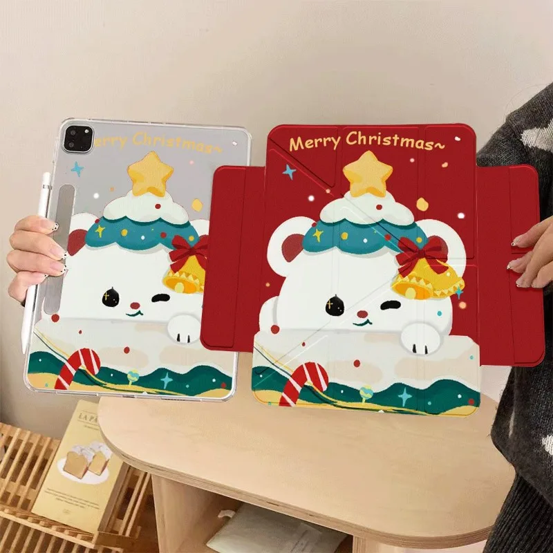 Christmas Bunny New Magnetic Attraction Fundas for IPad Air 5 4 10.9 Cases 2021 10.2 7/8/9 Generation IPad 10th Gen Case 2022