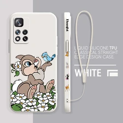 Bambi Disney Thumper For Xiaomi Redmi Note 12 12S 12R 11 11T 11S 10 10S 9 8 8T Pro Plus 5G Liquid Left Rope Phone Case