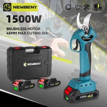 Newbeny 30mm sem escova podador elétrico tesoura 4 engrenagem eficiente recarregável árvore de fruto bonsai podador cortador para makita 18vbateria