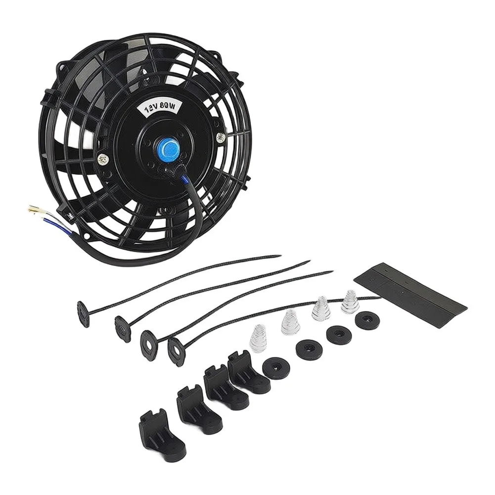 6 Inch 12V Radiator Cooling Fan Producing 650 CFM Airflow for Radiator Intercooler Transmission and Air Conditioning Systems