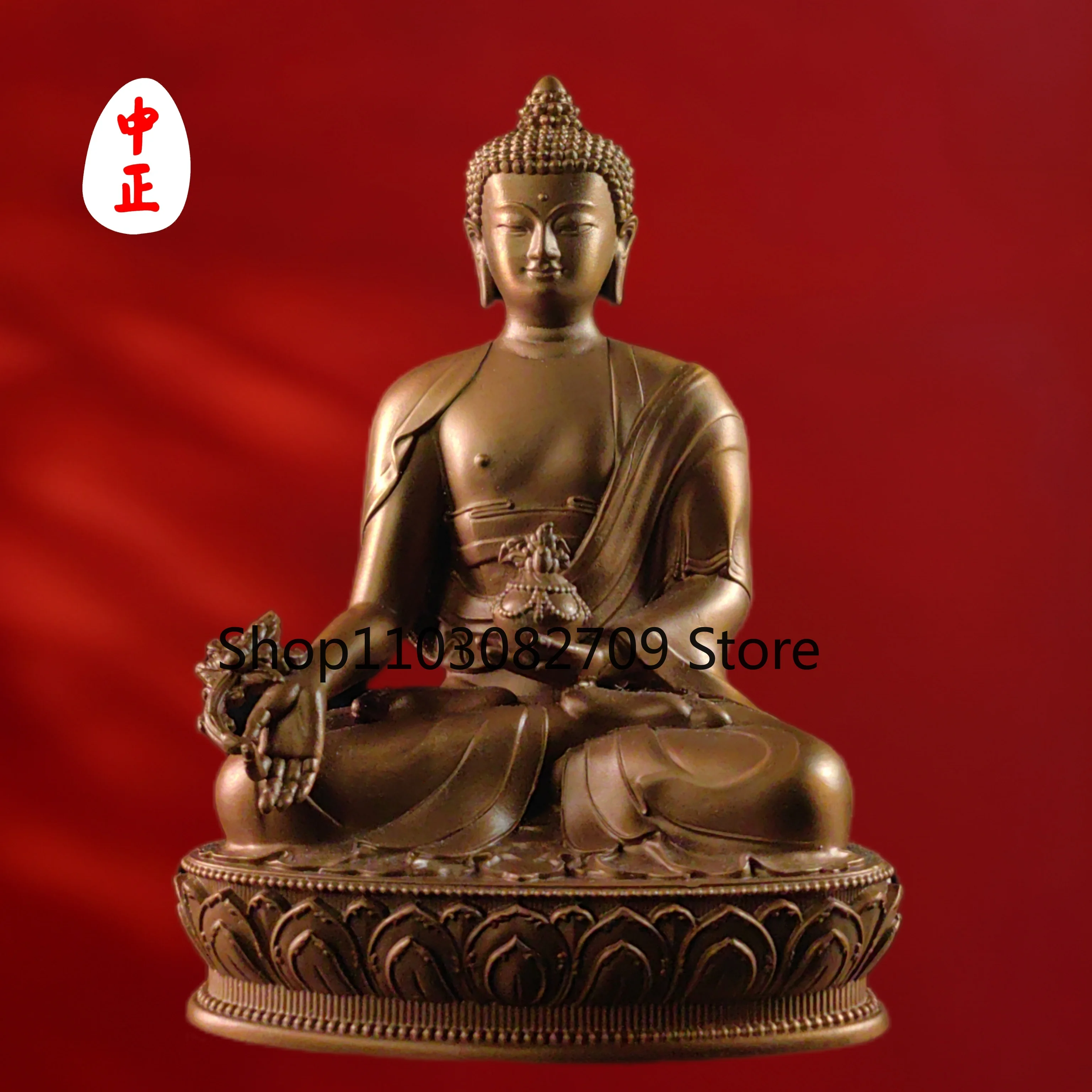 Zhongzheng statue intangible cultural heritage workshop pharmacist Buddha gold, silver and copper materials support customized h