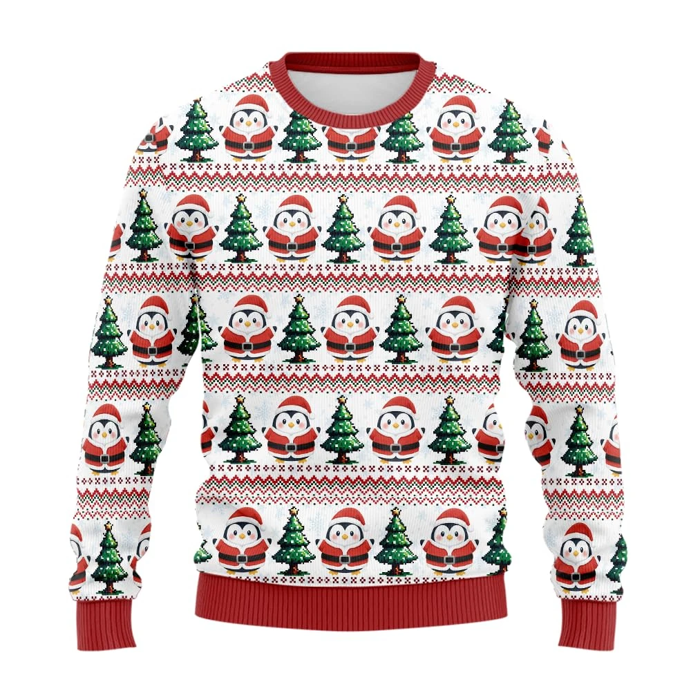 

Penguin 3D Print Ugly Christmas Sweater Man Clothing Holy Mens Funny Ugly Sweater Xmas Holiday Crew Neck Animal Jumper Sweaters