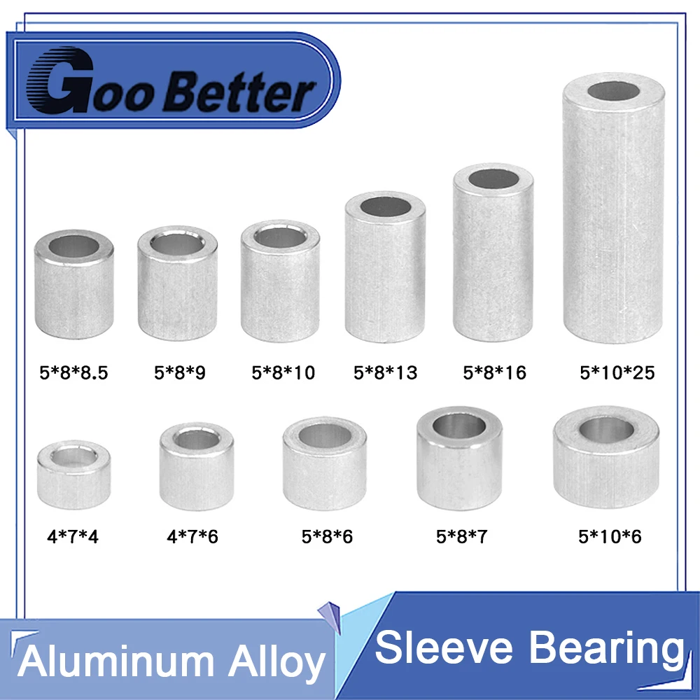 

5/50/100pcs Aluminum Alloy Bushing Gasket Unthreaded standoff spacer M4 M5 aluminum flat washer Length 4-25mm Cylindrical Sleeve