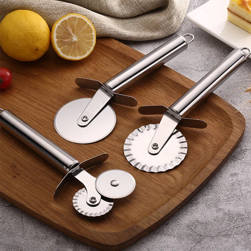 

Pizza Wheel Knife Stainless Steel Single Wheel Pizza Cutter Pancake Cut Hob Pizza Baking Tool