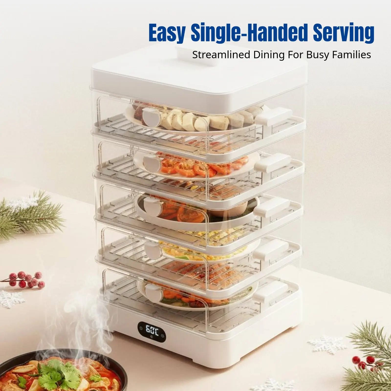 Electric Food Warmer Cover, Insulated Storage Box, Dustproof Table Dome, Home Kitchen, Winter Heating view 2