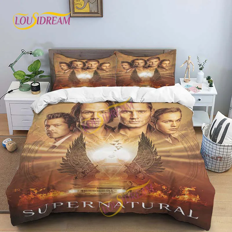 Paranormal TV series Supernatural Bedding set DIY pattern duvet cover adult decorative bedding 2/3 piece with pillowcase