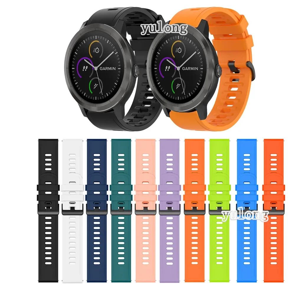 

20mm 22mm Silicone Strap for Garmin Forerunner 265 255 245 245M 645 645M 55 158 165 Music Smart Watch Band Colorful